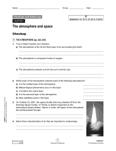 L`atmosphère et l`espace