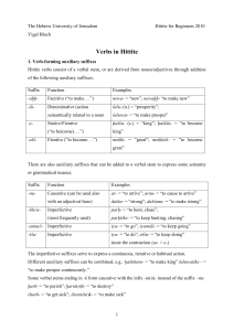 Verbs in Hittite