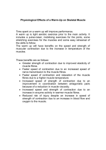 Physiological Effects of a Warm Up on Skeletal Muscle