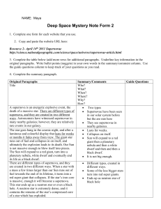 Deep Space Mystery Note Form 2