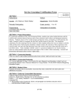 Service-Learning Certification Form