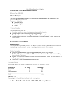 Natural Hazards and their Mitigation