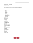 Nervous System Terminology Matching Worksheet