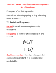 Unit 4 – Chapter 7: Oscillatory Motion Requires a Set of Conditions