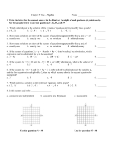 Chapter 5 Quiz Graph - Crestwood Local Schools