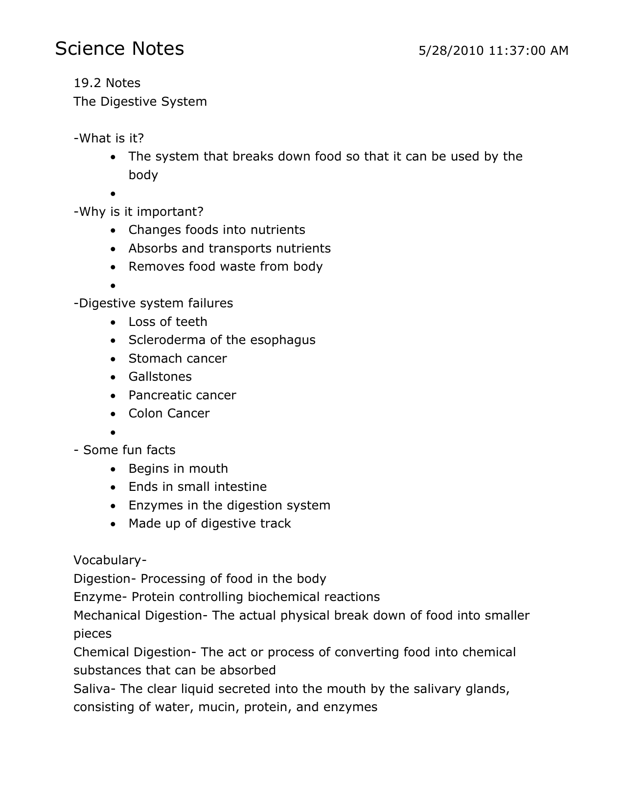 19 2 Notes The Digestive System What Is It The System That Breaks 19 2 Notes The Digestive System What Is It The System That Breaks