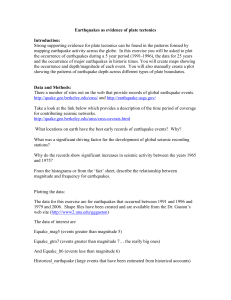 Earthquakes as evidence of plate tectonics