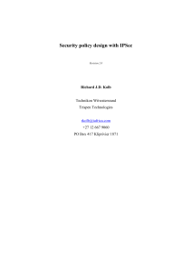 Security policy design with IPSec