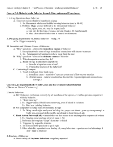 The Process of Science: Studying Animal Behavior