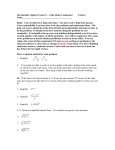 Intermediate Algebra Exam IV—Take-Home