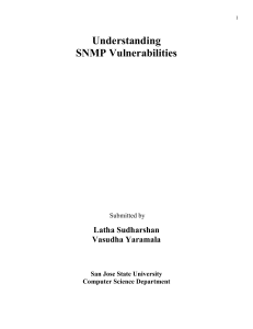 SNMP Vulnerabilities - Department of Computer Science