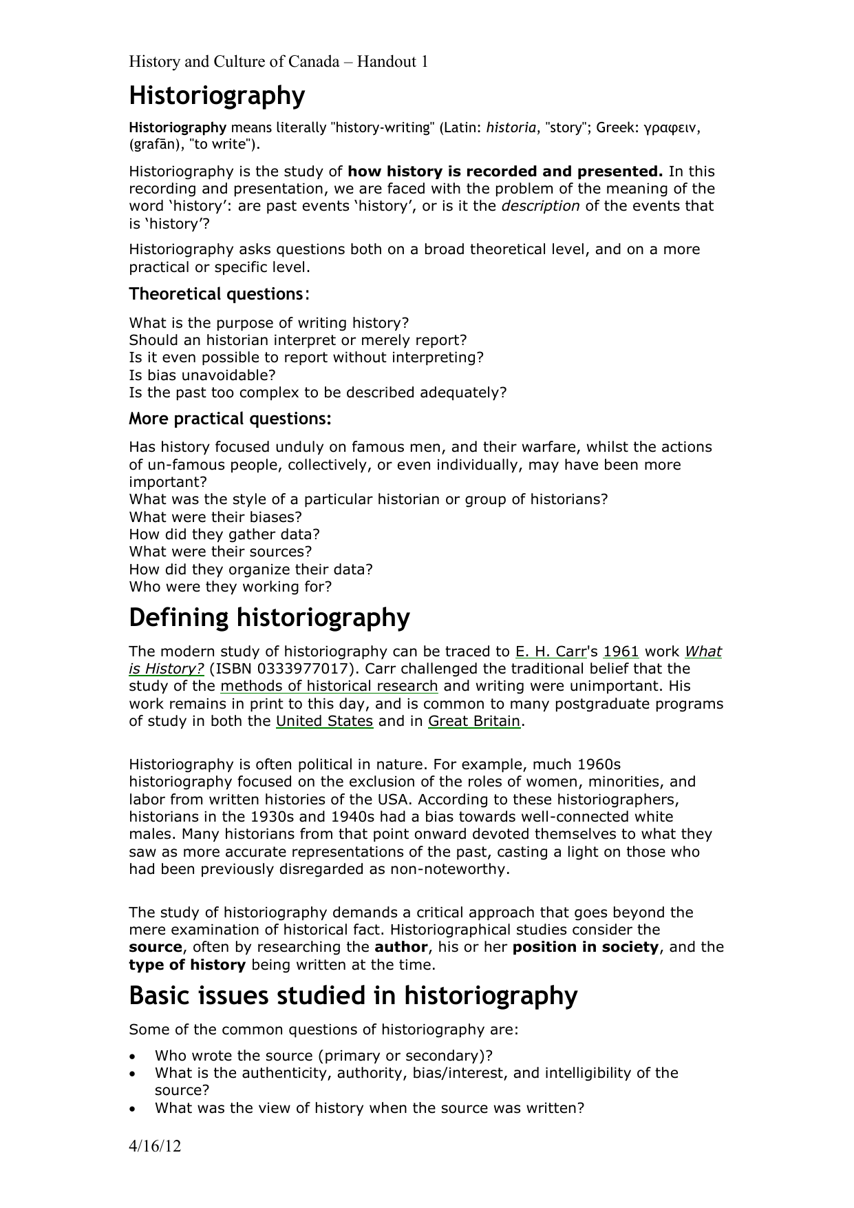 Historiography