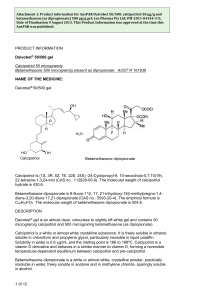 Product Information: Calcipotriol and betamethasone (as