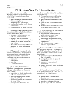 Day 1: Unit 8: WW2, and The Cold War