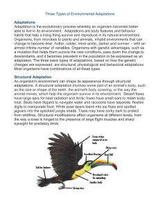 Three Types of Environmental Adaptations