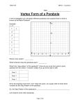 Vertex Form of Parabolas