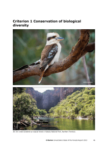 Criterion 1 Conservation of biological diversity