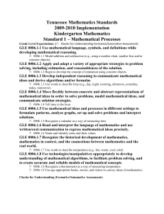 Tennessee Mathematics Standards 2009