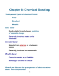 Chapter 8: Chemical Bonding