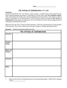 The Articles of Confederation