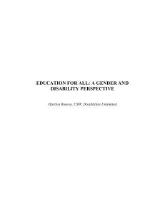 Education for All: A Gender and Disability Perspective