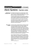 `Alarm Systems` teachers notes - the Sheffield Hallam University