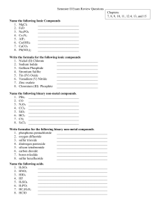 Semester II Exam Review Questions