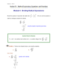 Module 4: Dividing Radical Expressions