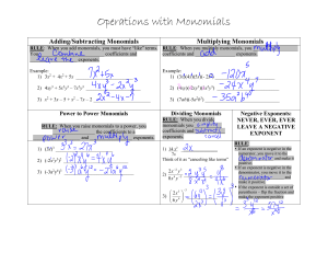Adding/Subtracting Monomials
