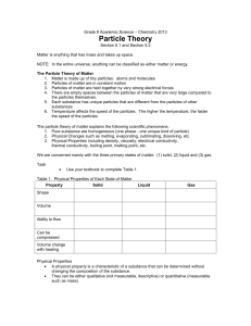 Chemistry - Section 5.1 States of Matter