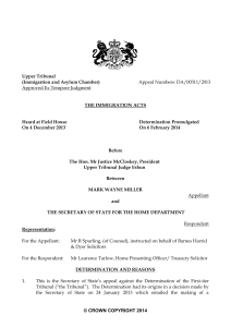 Appeal Number: DA/00311/2013 Upper Tribunal (Immigration and