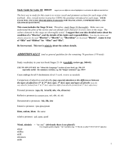 Study Guide for Latin III 2008-09 suggest you use different colored