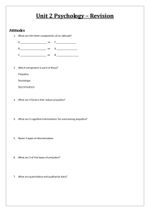 Unit 2 Psychology – Revision