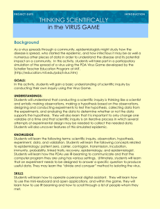 X1: Thinking Scientifically in the Virus Game
