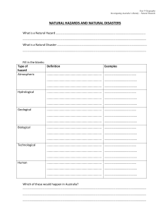 natural hazards and natural disasters