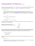 Factoring Quadratics: The Simple Case (part 1 of 4)