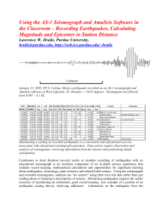 Using the AS-1 Seismograph and AmaSeis