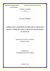 completing conditions to implement monetary policy under inflation