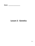 Name: Lesson 2: Genetics Lesson 2: Testing Inheritance Models 1