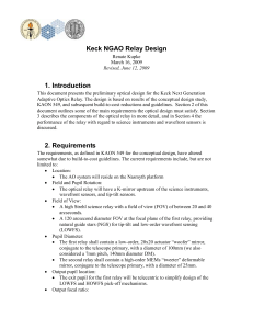 Keck NGAO Relay Design - Caltech Optical Observatories