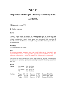 1” “Sky-Notes” of the Open University Astronomy Club. April 2005