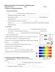 Origin and Formation of the Universe – PowerPoint notes