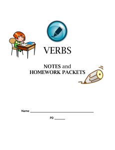 VERBS NOTES and HOMEWORK PACKETS Name PD ______