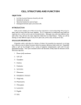 CELL STRUCTURE AND FUNCTION