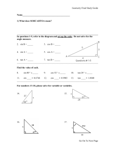 In questions 1-5, refer to the diagram and set up the ratio