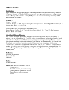 AP Physics B Syllabus - Palisades School District