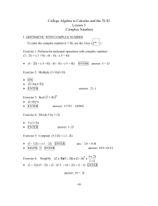 VII) ARITHMETIC WITH COMPLEX NUMBER
