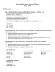 Integrated Science Course Syllabus 2012