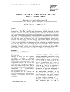 preparation of diazepam rectal gel using cellulose polymers
