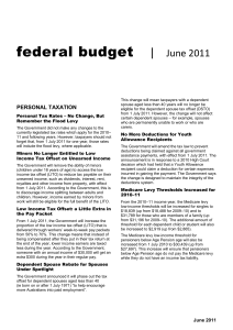 Federal Budget June 2011
